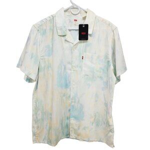 Levi's Mens Shirt Medium Tie Dye Hawaiian Short Sleeve Button Up Lyocell Relaxed